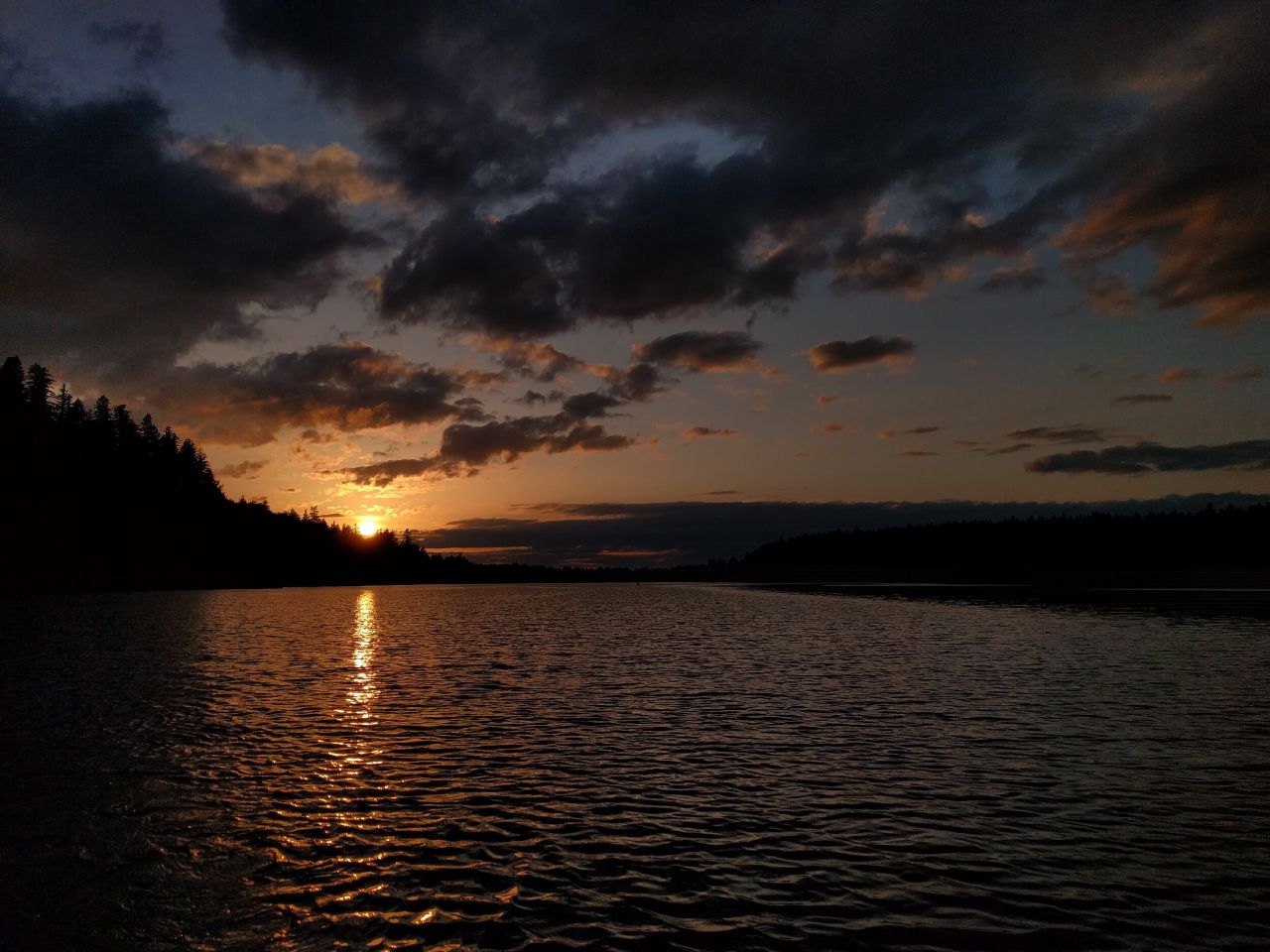 Sunset View on Lacamas Lake in Camas, Washington